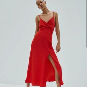 Zara Buttoned Slip Dress Size Medium NWT